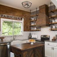 Rustic Flush Mount Ceiling Lights Distressed Wooden Lights