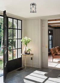 Antique Silver Lantern Cage Flush Mount Ceiling Lights