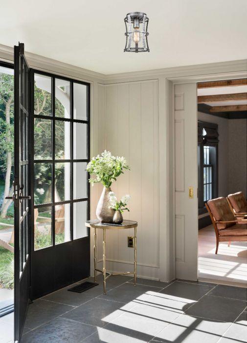 Antique Silver Lantern Cage Flush Mount Ceiling Lights