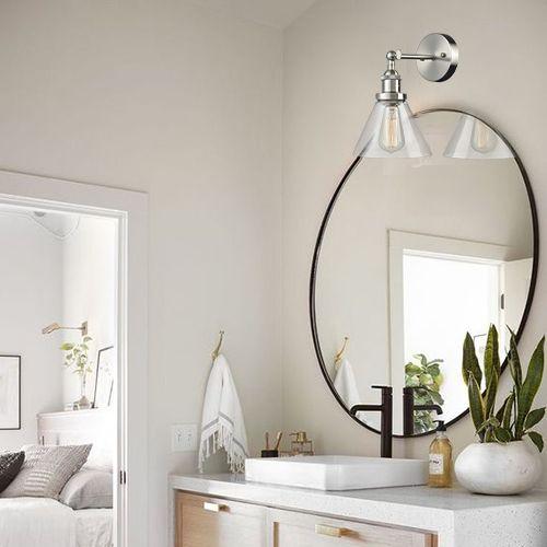 Plug In Wall Sconce Brushed Nickel with On/Off Switch Set of 2