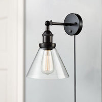 Plug In Wall Sconce Oil Rubbed Bronze with On/Off Switch Set of 2