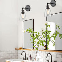 1 Light Mini Glass Wall Sconce Oil Rubbed Bronze Bath Light