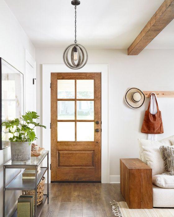 Staircase Globe Metal Rustic Wood chandeliers with 1 Light