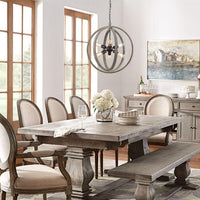 Globe Metal Rustic Wood Dining Room chandeliers with 6 Lights