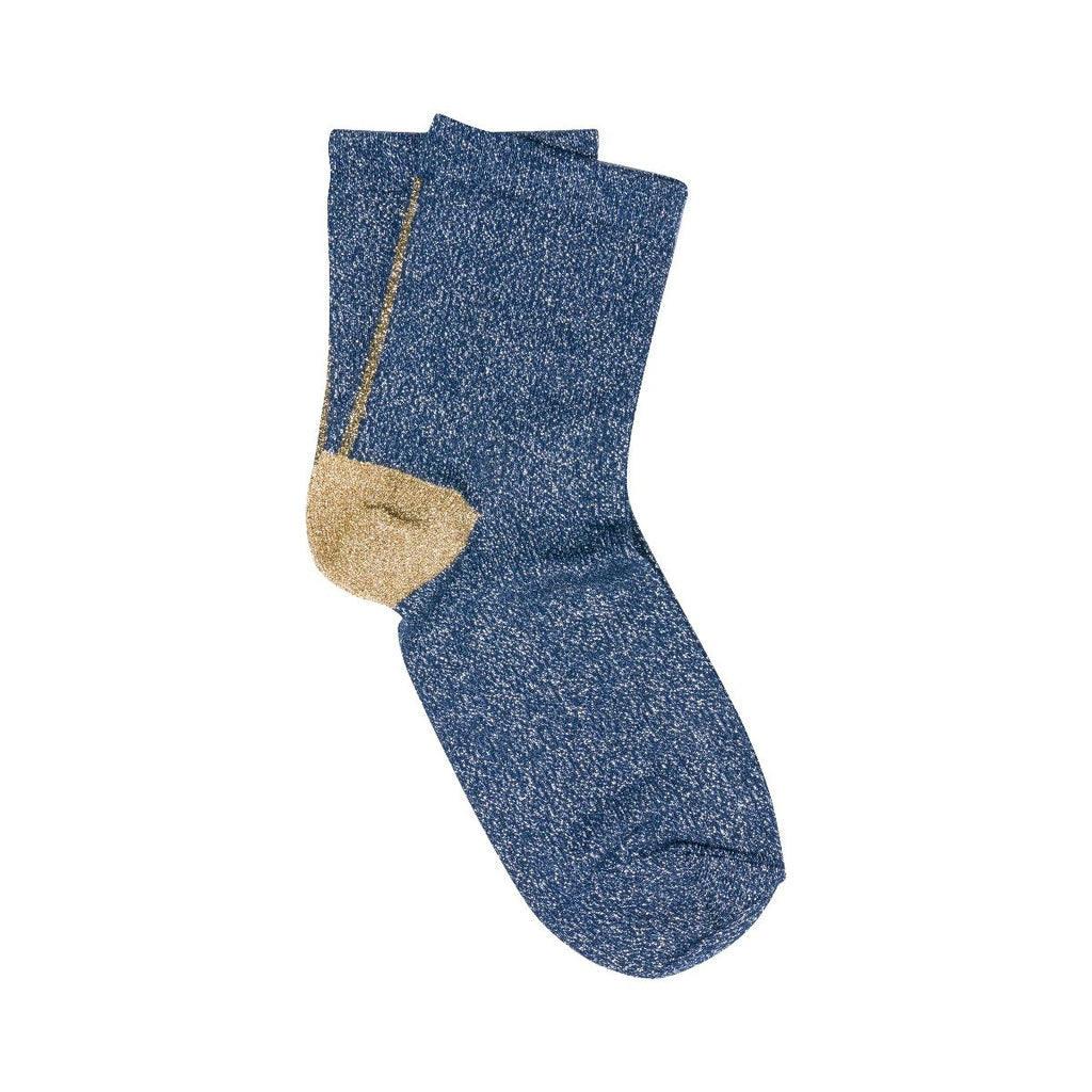 solid sock - navy gold
