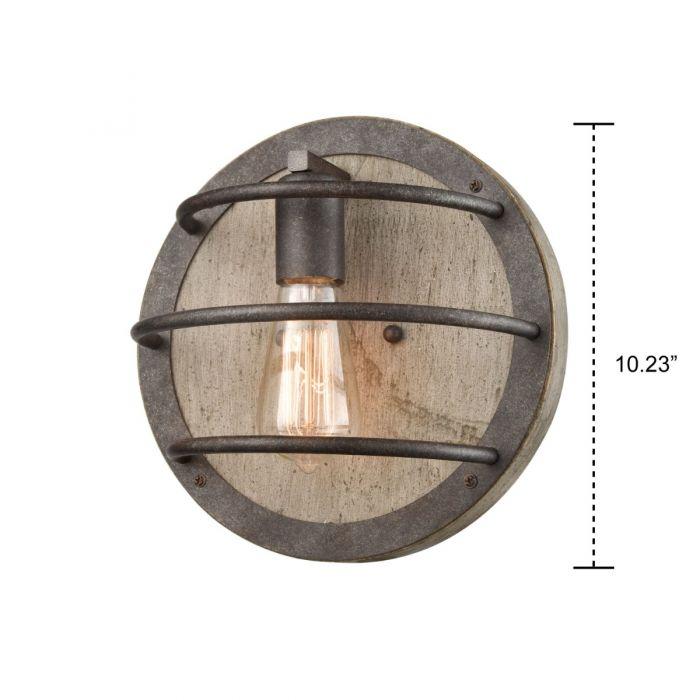 Industrial Wood Plate Wall Sconces Lighting Fixture