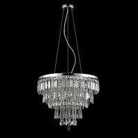Contemporary Faceted Crystal Six Lights Chandelier/Pendant Light