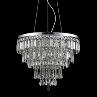 Contemporary Faceted Crystal Six Lights Chandelier/Pendant Light