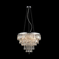 Contemporary Faceted Crystal Six Lights Chandelier/Pendant Light